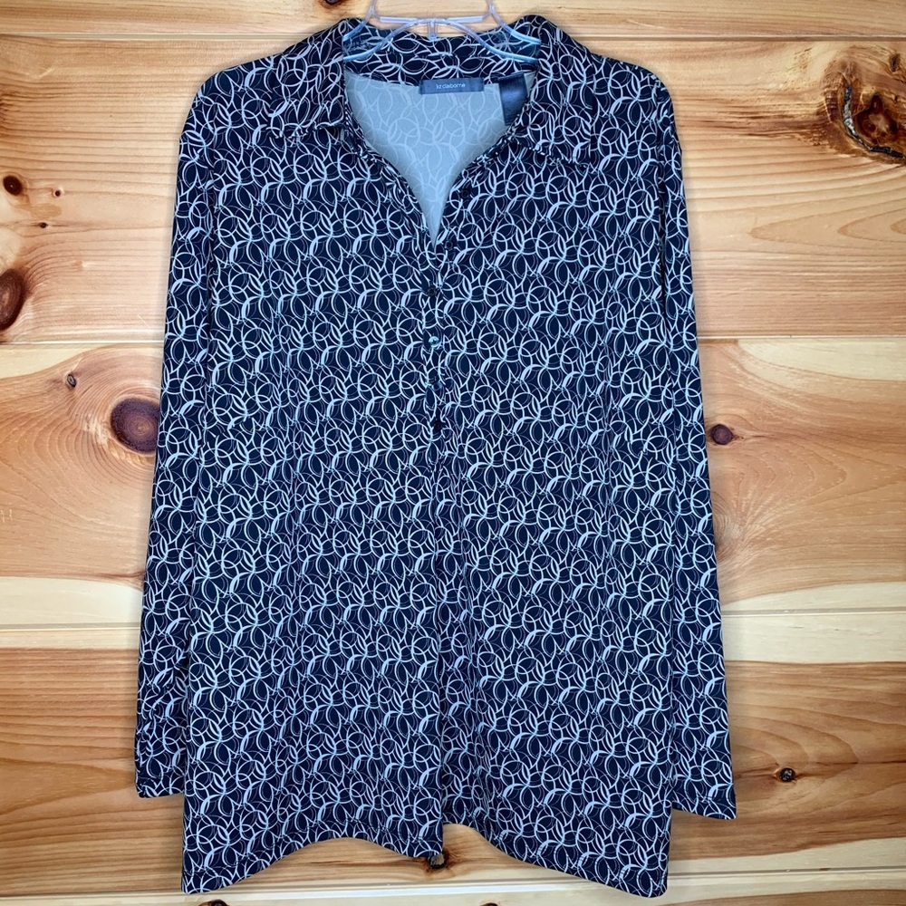 Liz Claiborne 2X Black/Brown Tunic